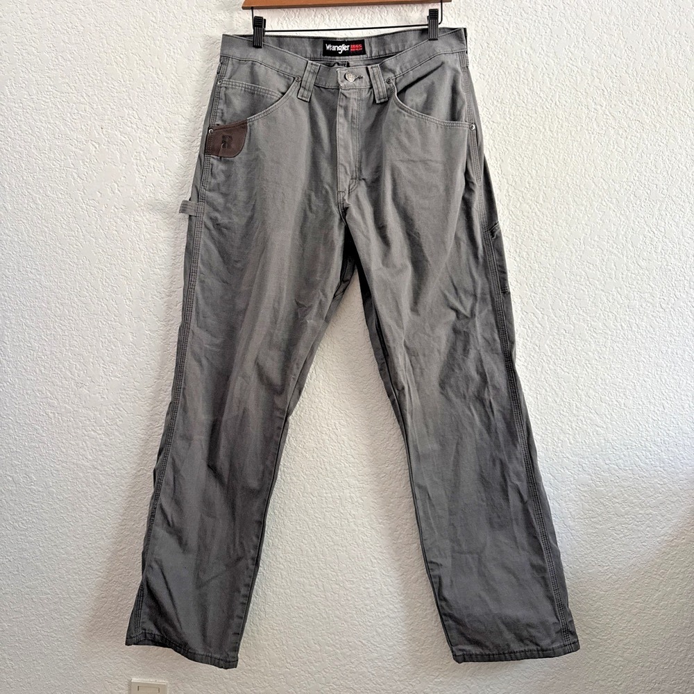 Wrangler Riggs Workwear Ripstop Carpenter Pants Men's Size 33x32 Gray 3W020ST